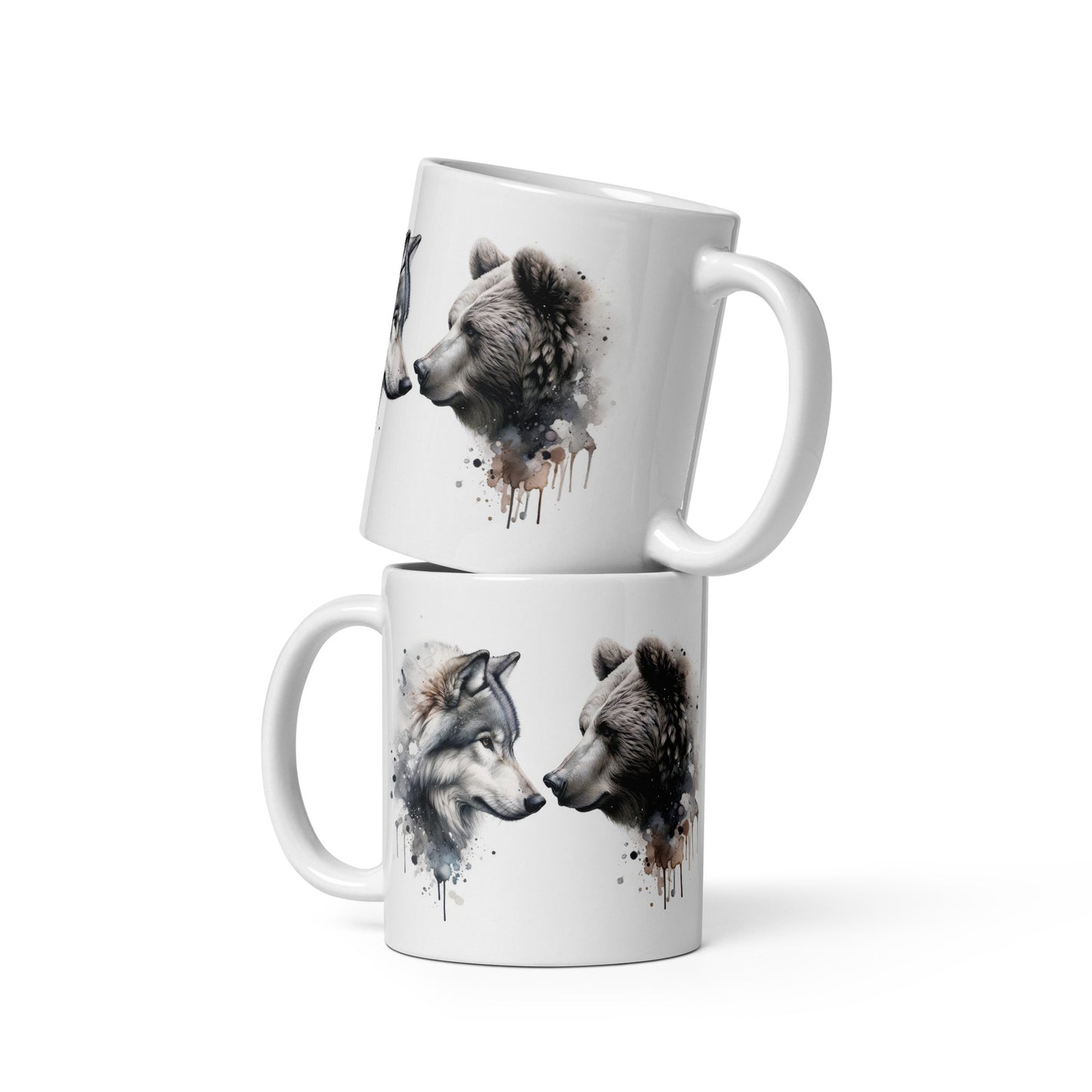 White glossy mug Power & Strength 03