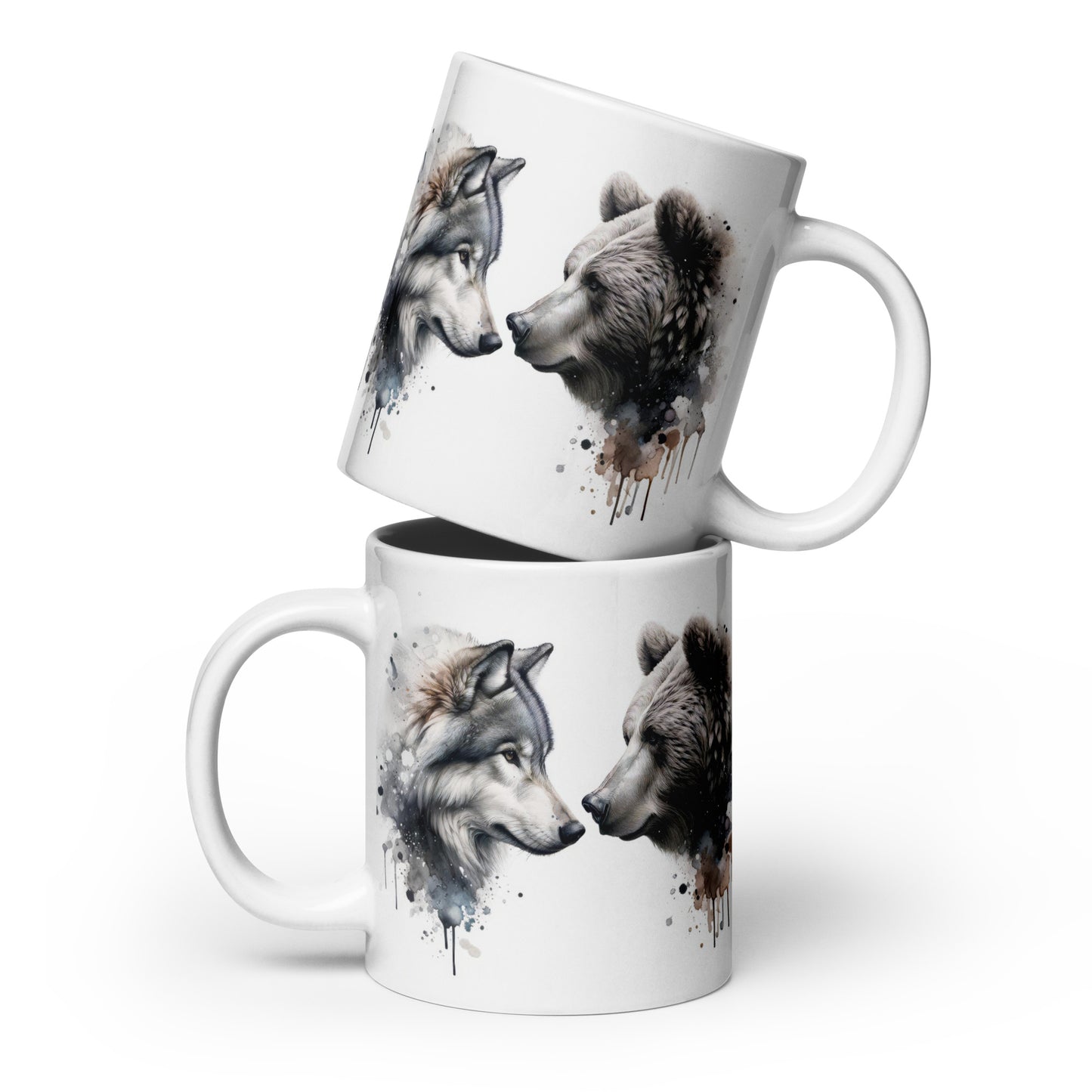 White glossy mug Power & Strength 03