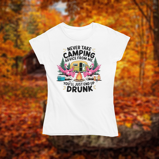 Softstyle, Unisex T-Shirt Never Take Camping" Gildan 64000