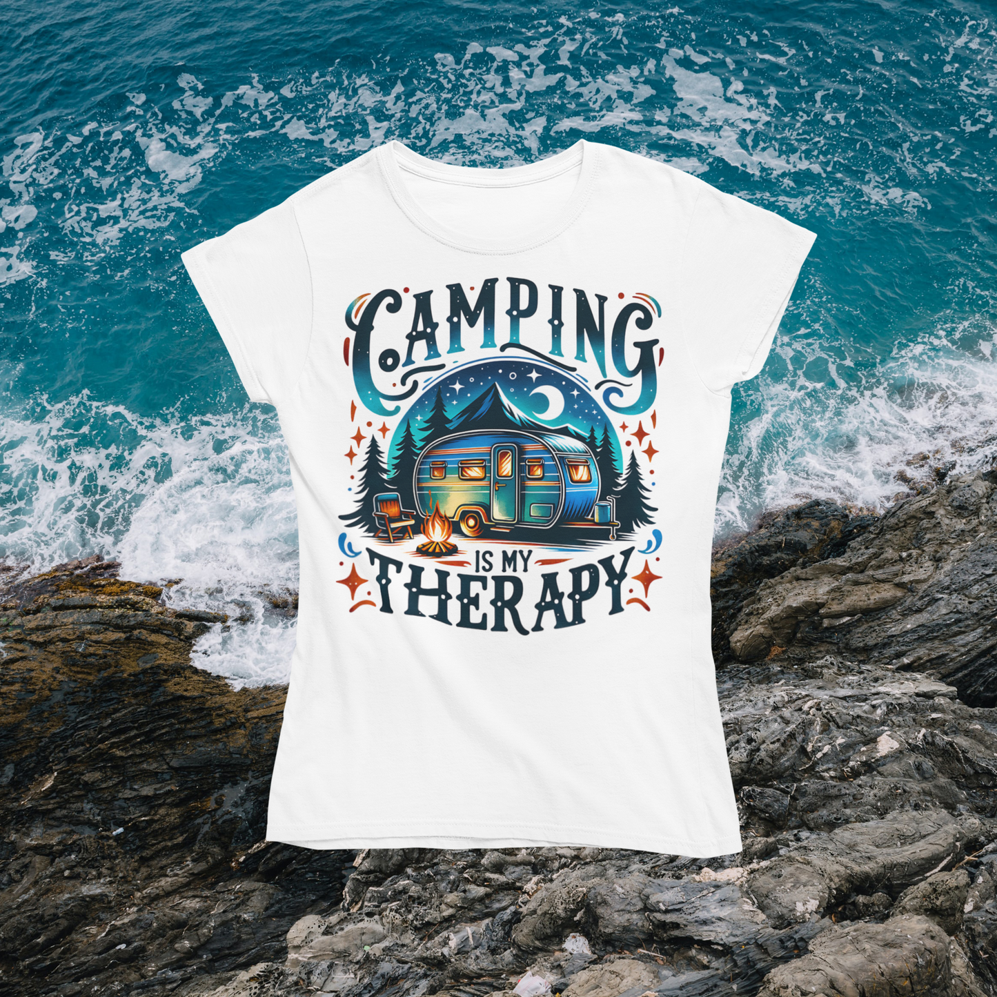 Softstyle Unisex T-Shirt "Camping Is My Therapy" Gildan