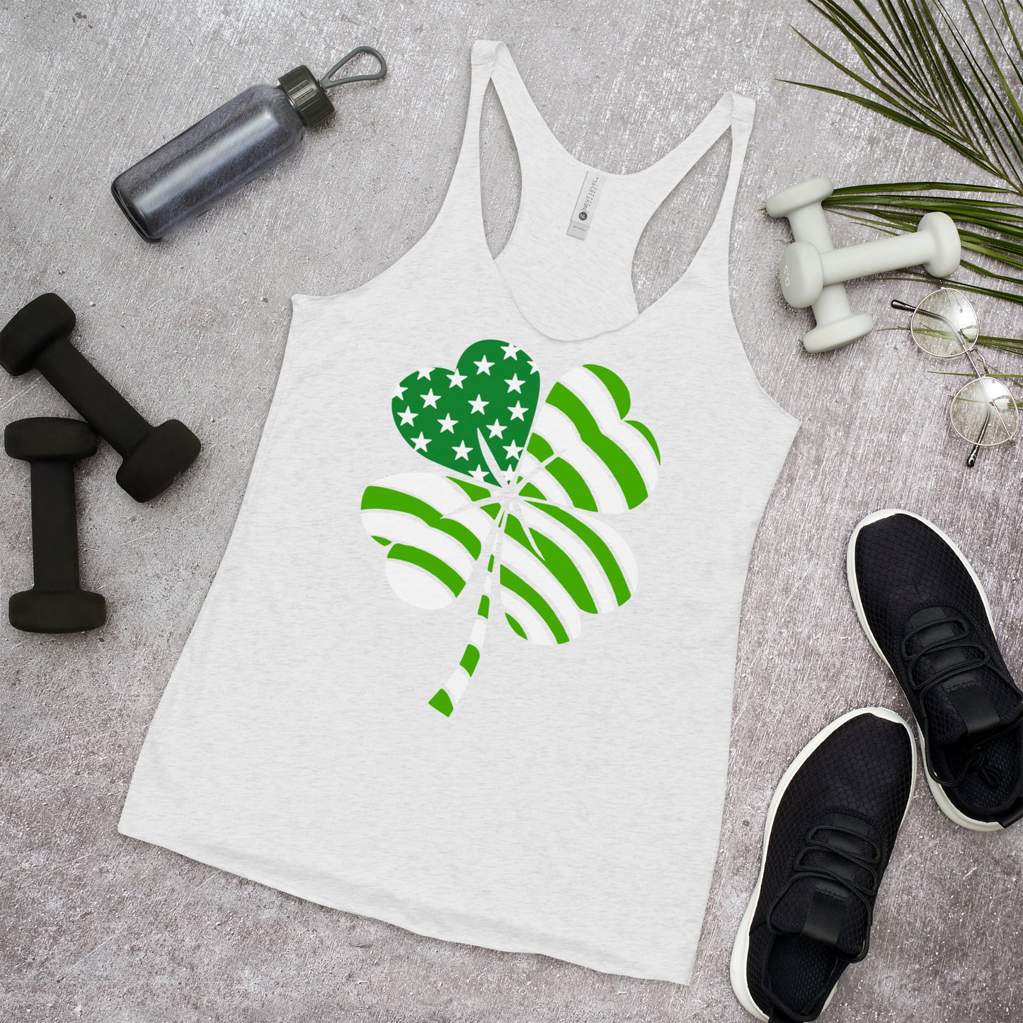 St. Patrick's, Patriotic, 4-Leaf Clover; Women's Racerback Tank