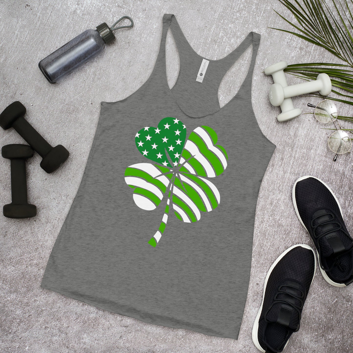 St. Patrick's, Patriotic, 4-Leaf Clover; Women's Racerback Tank