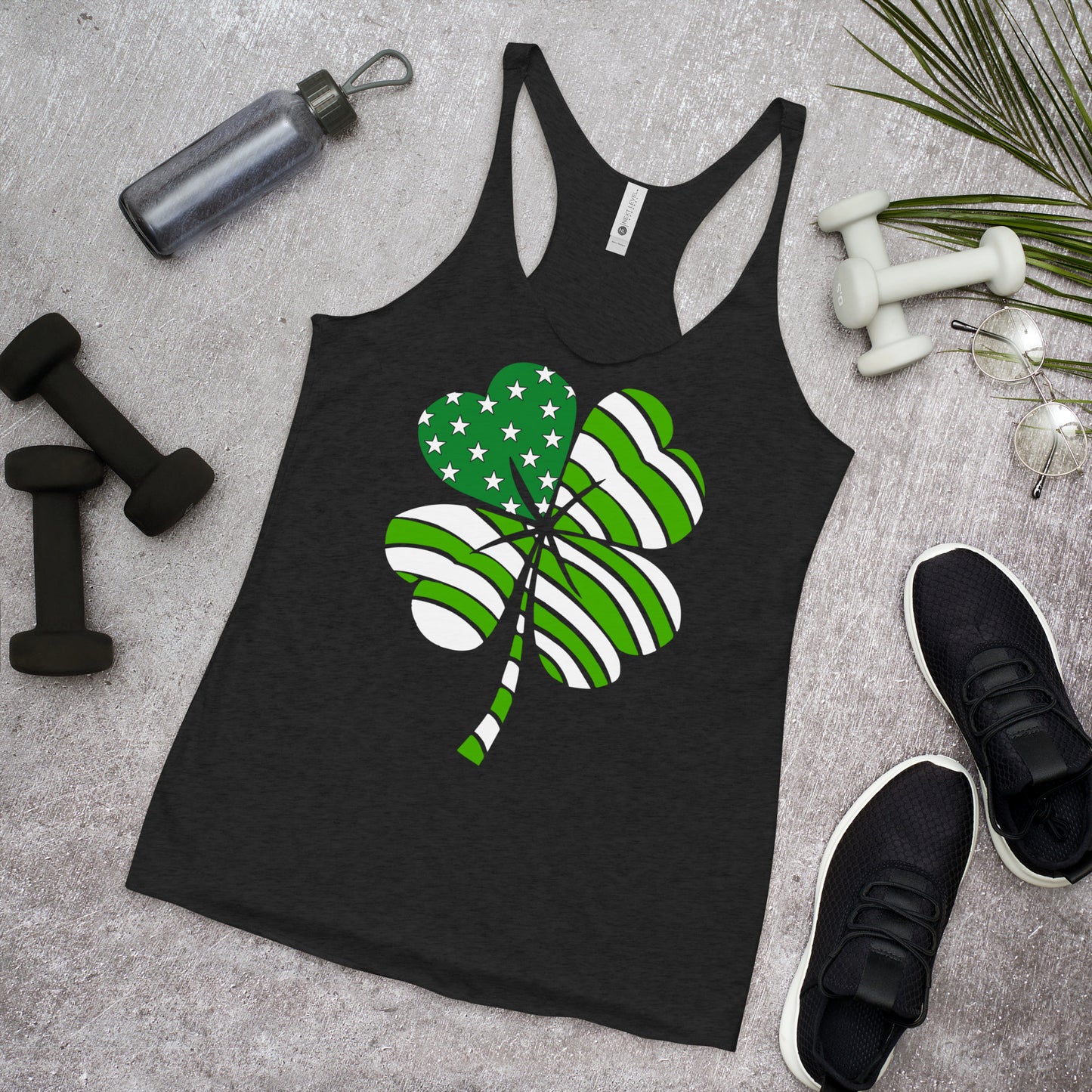 St. Patrick's, Patriotic, 4-Leaf Clover; Women's Racerback Tank
