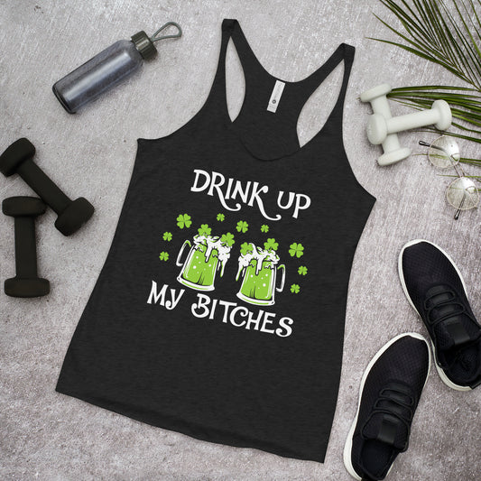 St. Patrick's, Drink Up, Women's Racerback Tank