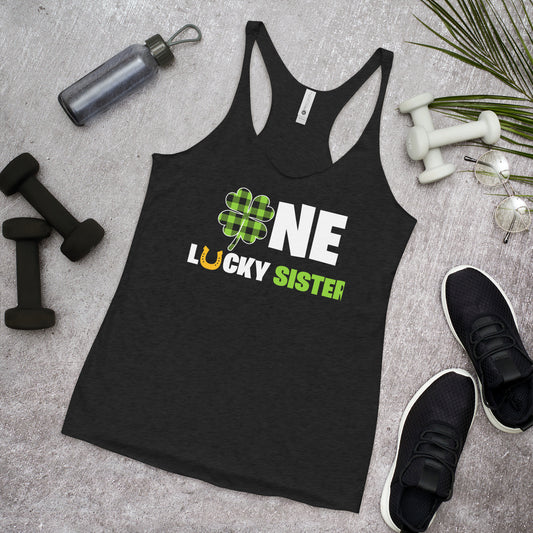 St. Patrick's, One Lucky Sister, Women's Racerback Tank