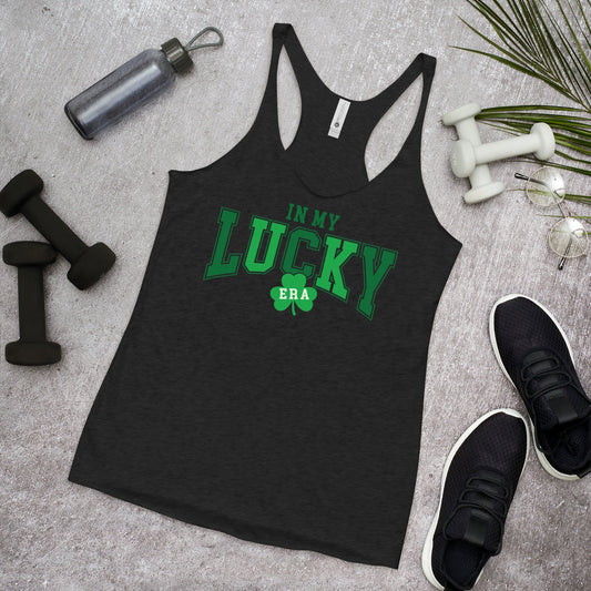 St. Patrick's, I'm Lucky, Retro, Women's Racerback Tank
