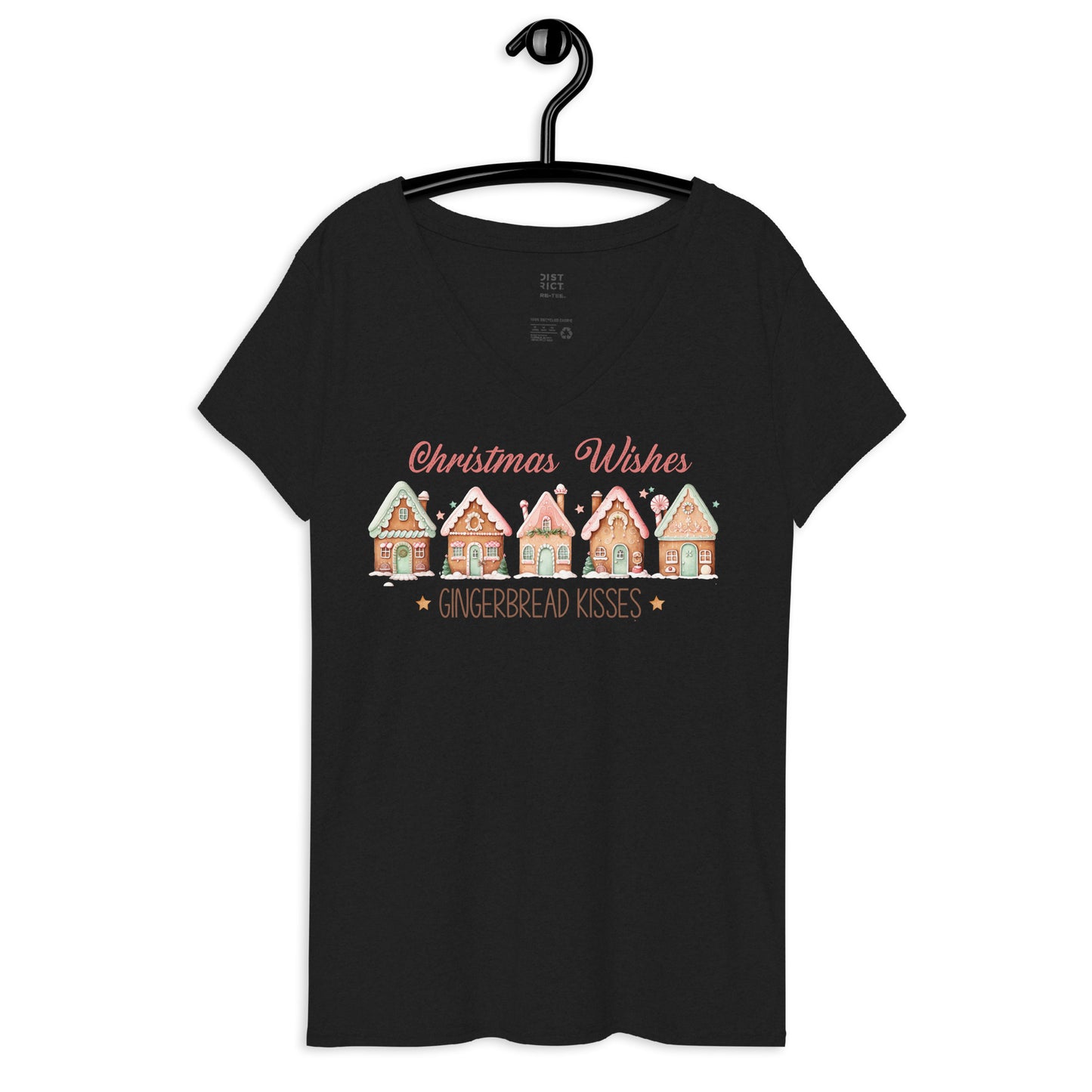 Gingerbread Houses - Women’s recycled v-neck t-shirt
