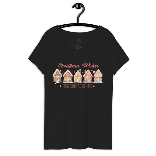 Gingerbread Houses - Women’s recycled v-neck t-shirt