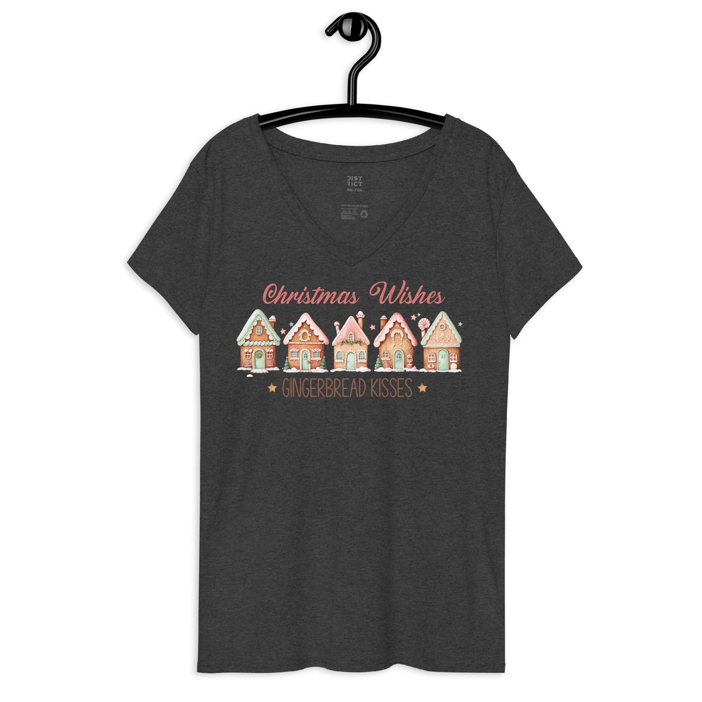 Gingerbread Houses - Women’s recycled v-neck t-shirt