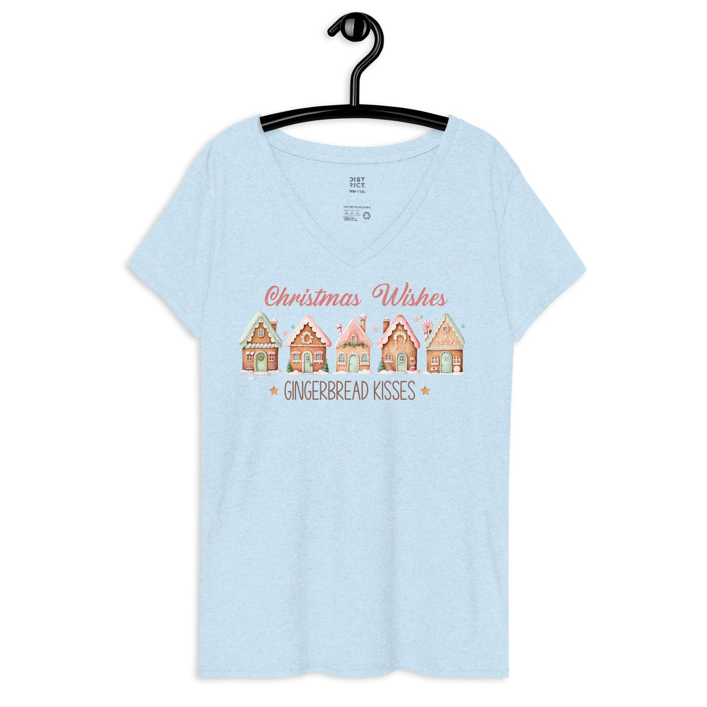 Gingerbread Houses - Women’s recycled v-neck t-shirt