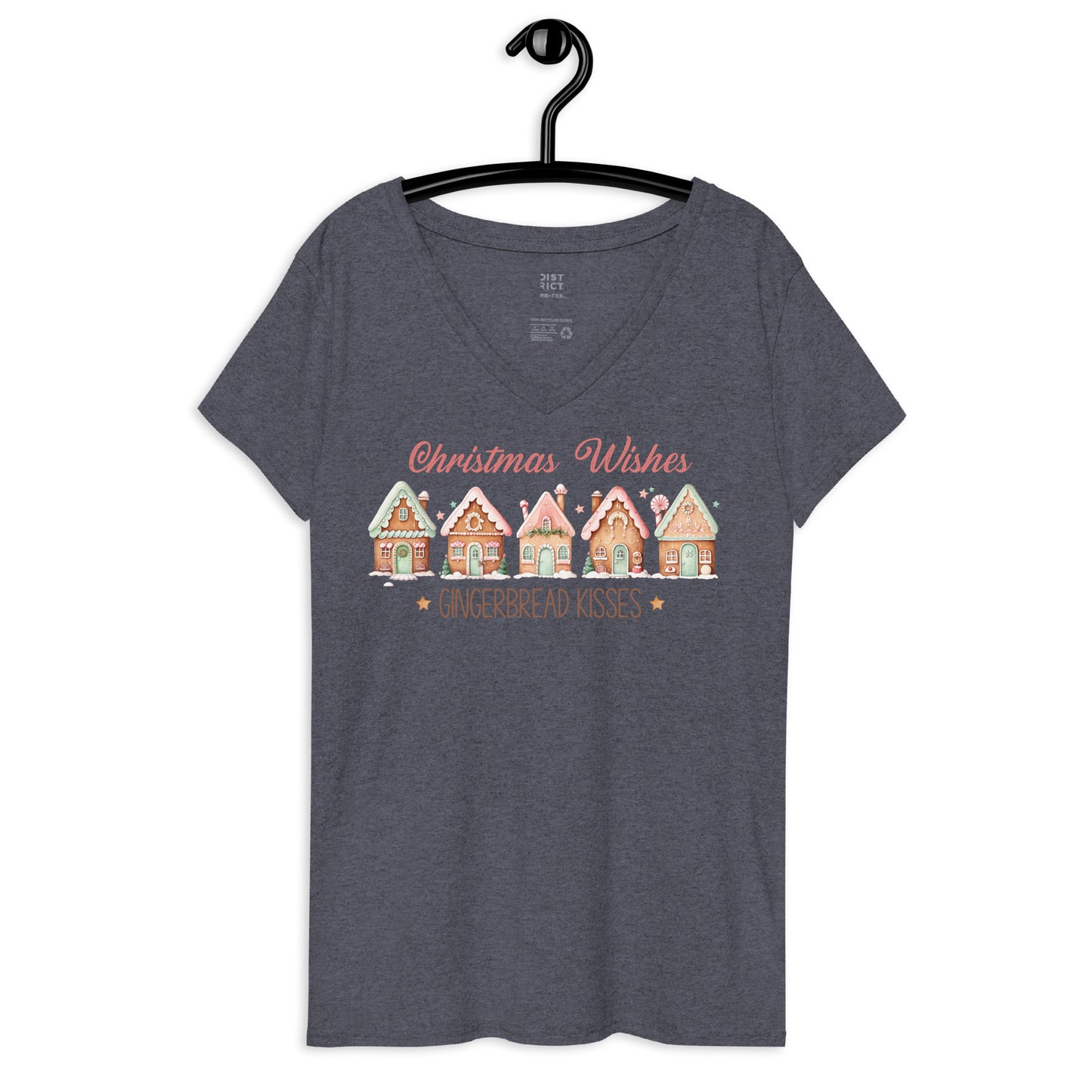 Gingerbread Houses - Women’s recycled v-neck t-shirt