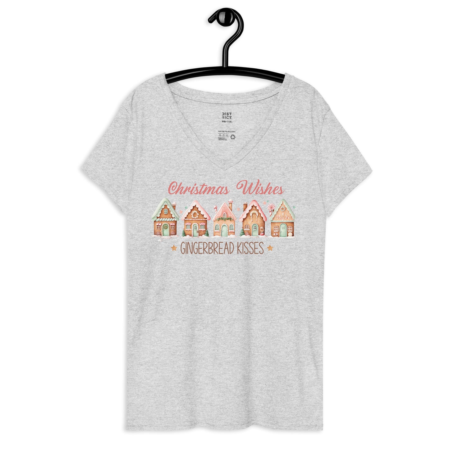 Gingerbread Houses - Women’s recycled v-neck t-shirt
