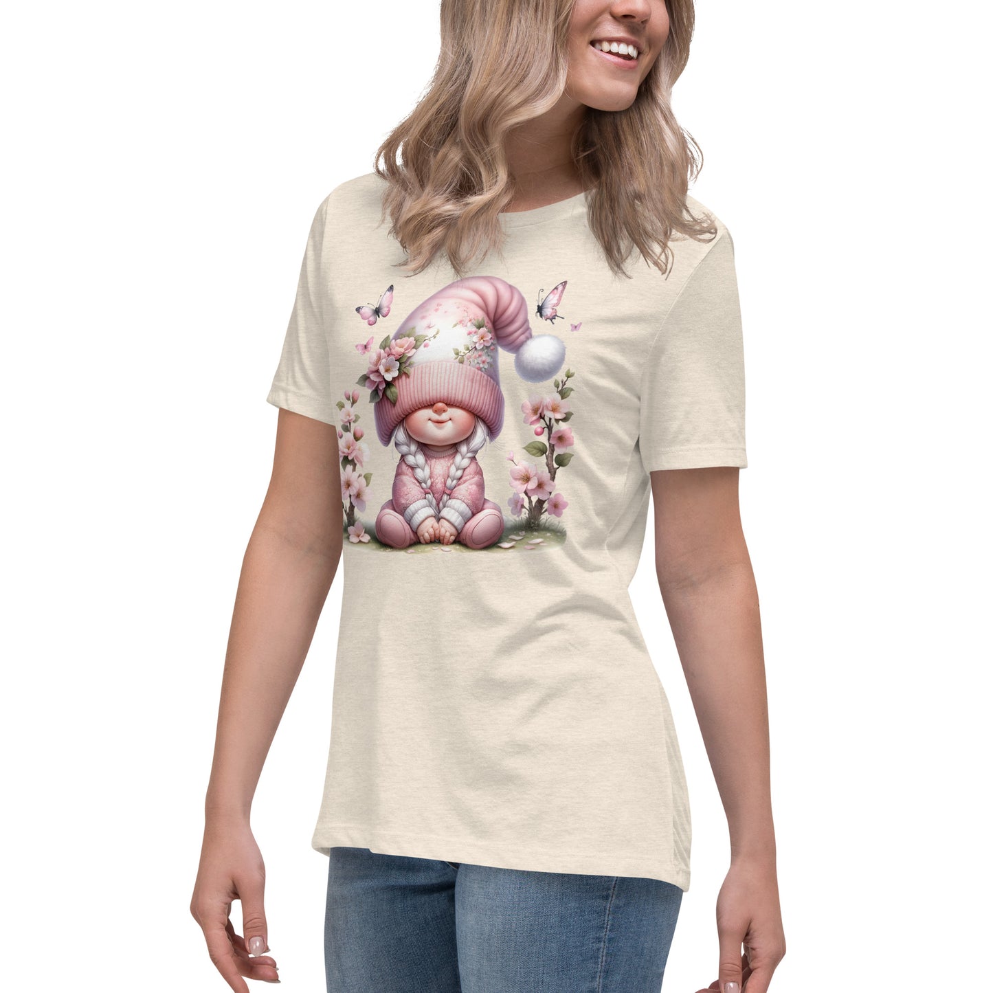 Women's Relaxed T-Shirt "Cherry Blossom Gnomes" #6