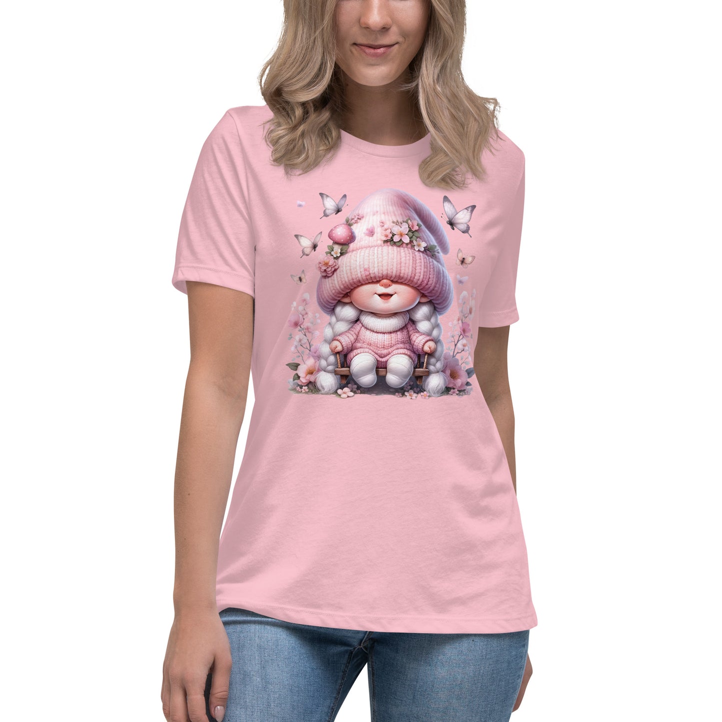 Women's Relaxed T-Shirt "Cherry Blossom Gnomes" #10