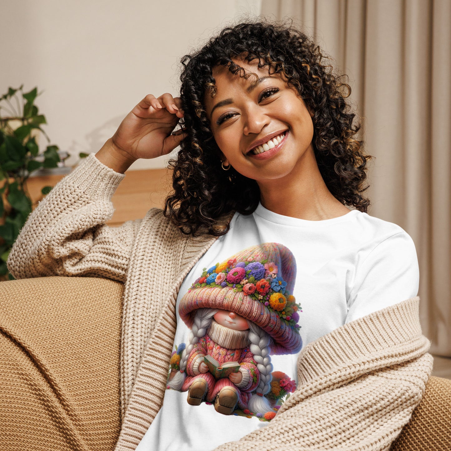 Women's Relaxed T-Shirt "Spring Girl Gnomes" #12