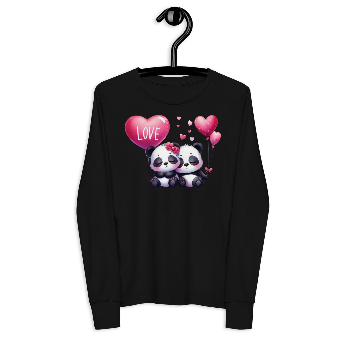Teen Kawaii Panda Youth long sleeve tee