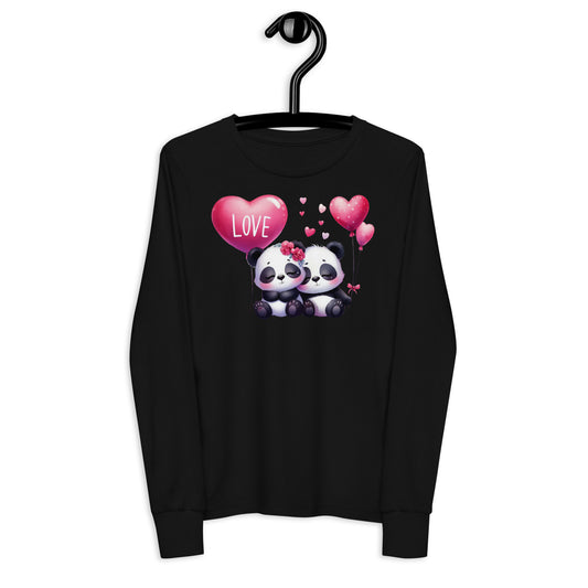 Teen Kawaii Panda Youth long sleeve tee